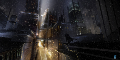 New Gotham Diamond District concept art from Batman: Arkham Origins by Meinert Hansen