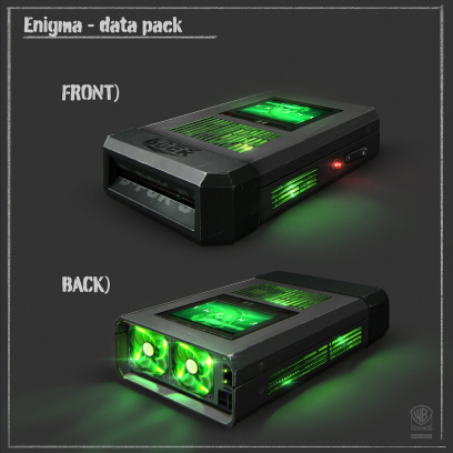 Enigma Datapack concept art from Batman: Arkham Origins by Daniel Kvasznicza