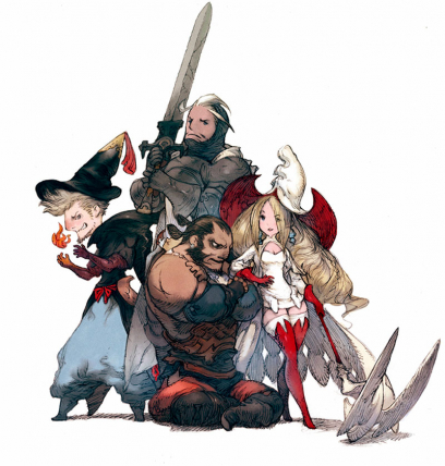 Jobmaster Characters concept art from the video game Bravely Default