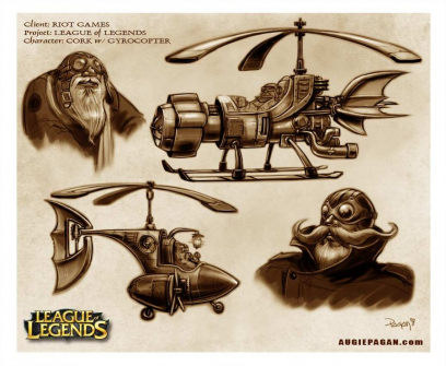 Corki concept art from the video game League of Legends