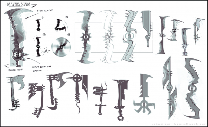 Draven Blade Exploration concept art from the video game League of Legends by Eoin Colgan