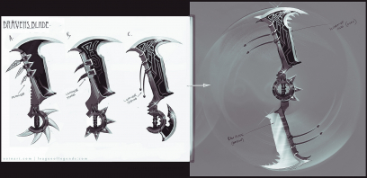 Draven Blade Options concept art from the video game League of Legends by Eoin Colgan