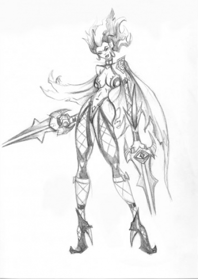 Evelynn concept art from the video game League of Legends