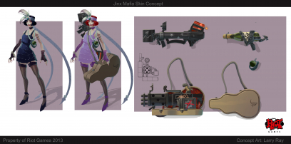 Jinx Mafia concept art from the video game League of Legends by Larry Ray