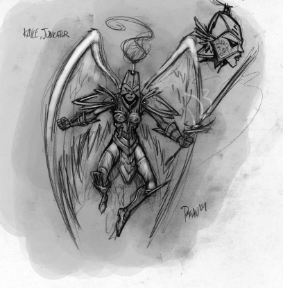Kayle concept art from the video game League of Legends
