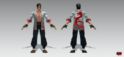 Lee Sin Dragon Suit concept art from the video game League of Legends by Larry Ray