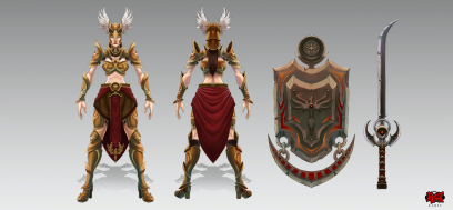 Leona Phoniex concept art from the video game League of Legends by Larry Ray