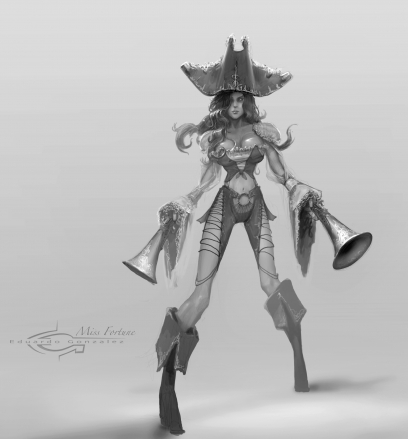Miss Fortune concept art from the video game League of Legends by Eduardo Gonzalez