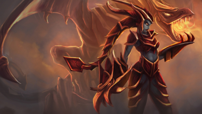 Shyvana The Half Dragon concept art from the video game League of Legends