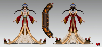 Sona Guqin concept art from the video game League of Legends by Larry Ray
