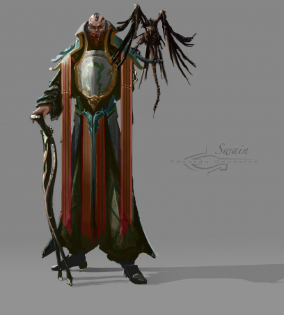 Swain The Master Tactician concept art from the video game League of Legends by Eduardo Gonzalez
