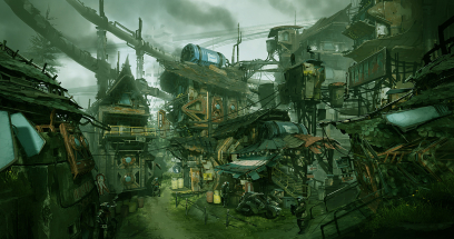 Celery Town concept art from the video game Bullet Bros