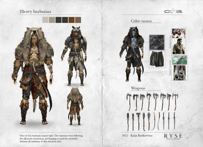 Heavy Barbarian concept art from the video game Ryse: Son of Rome by Kaija Rudkiewicz