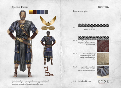 Marius' Father concept art from the video game Ryse: Son of Rome by Kaija Rudkiewicz