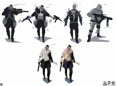 Mailman, Spam, Jolt and Insulator concept art from the video game Batman: Arkham Origins by Georgi Simeonov
