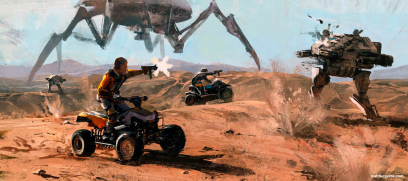 Desert concept art from the video game Outrise