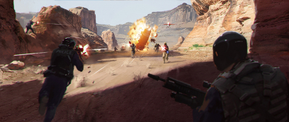 Desert Scene concept art from the video game Outrise