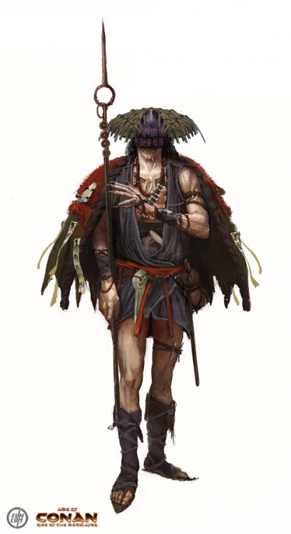 Khitan Necromancer concept art from the video game Age of Conan: Unchained by Ville-Valtteri Kinnunen