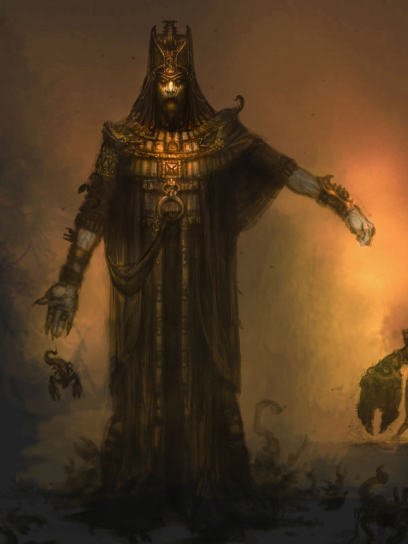 Scorpion Priest concept art from the video game Age of Conan: Unchained