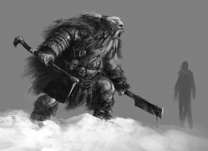 Vanir Half Giant concept art from the video game Age of Conan: Unchained