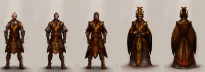 Yellow Priests Of Yun concept art from the video game Age of Conan: Unchained by Stian Dahlslett