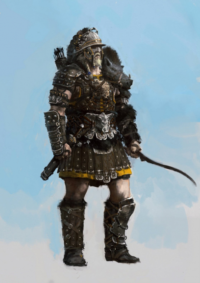 Cimmerian Male Warrior concept art from the video game Age of Conan: Unchained