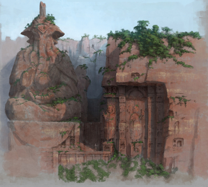 Chosain Escarpment Stairs concept art from the video game Age of Conan: Unchained