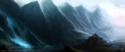 Eiglophian Mountains concept art from the video game Age of Conan: Unchained by Grant Regan