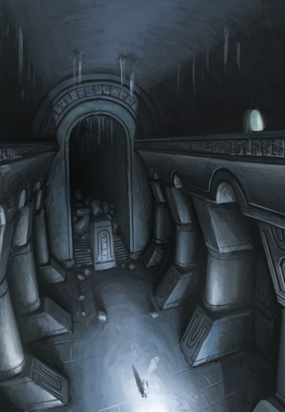 House Of Crom Corridor concept art from the video game Age of Conan: Unchained