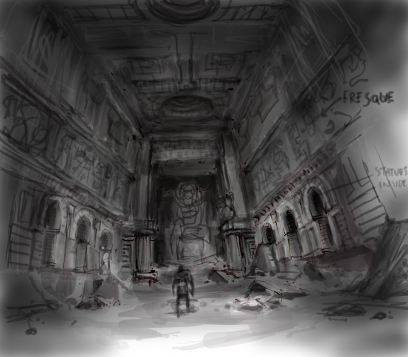 House Of Crom Entrance concept art from the video game Age of Conan: Unchained