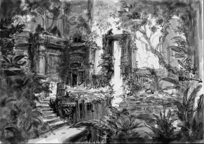 Ruins Of The Manapes concept art from the video game Age of Conan: Unchained by Grant Regan