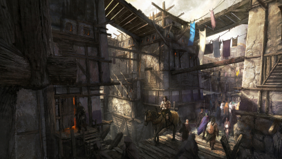 Tarantia Common District concept art from the video game Age of Conan: Unchained