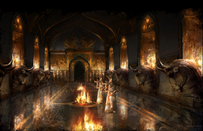 Temple Of Erlik concept art from the video game Age of Conan: Unchained