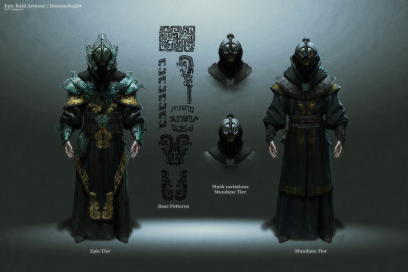 Epic Demonologist Armour concept art from the video game Age of Conan: Unchained by Per Oyvind Haagensen
