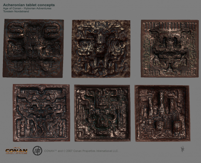 Acheronian Tablet Concepts concept art from the video game Age of Conan: Unchained by Torstein Nordstrand