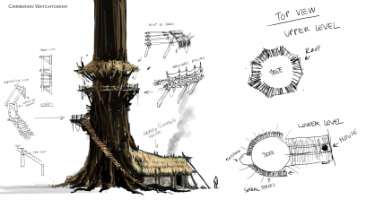 Cimmerian Watchtower concept art from the video game Age of Conan: Unchained