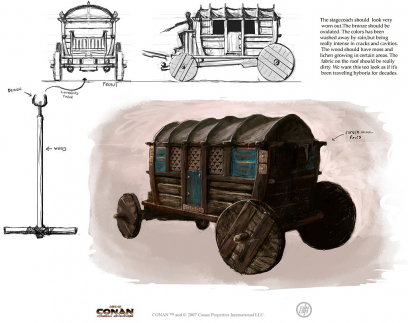 Zoning Stagecoach concept art from the video game Age of Conan: Unchained by Alex Tornberg
