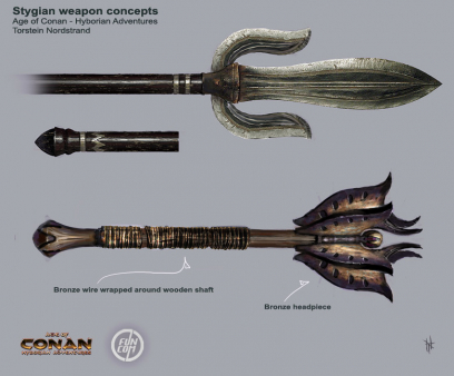 Stygian Weapons concept art from the video game Age of Conan: Unchained by Torstein Nordstrand
