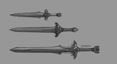 Swords concept art from the video game Age of Conan: Unchained by Grant Regan