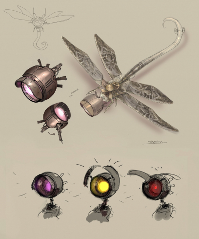 Mini Dragon concept art from the video game Enslaved: Odyssey to the West by Alessandro Taini
