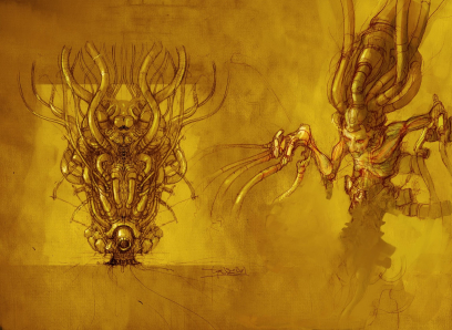 War Lord Sketch concept art from the video game Enslaved: Odyssey to the West by Alessandro Taini