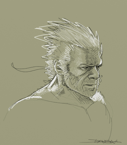 Monkey Face Sketch concept art from the video game Enslaved: Odyssey to the West by Alessandro Taini