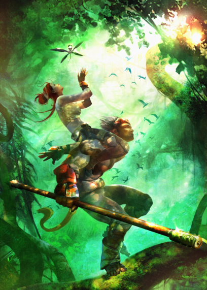 Monkey And Trip concept art from the video game Enslaved: Odyssey to the West by Alessandro Taini