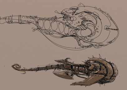 Prigion Ship concept art from the video game Enslaved: Odyssey to the West by Alessandro Taini
