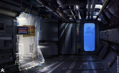Lab Hallway concept art from the video game Killzone Shadow Fall