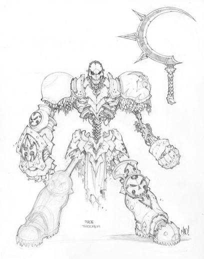 Fade Trooper concept art from the video game Dungeon Runners by Joe Madureira