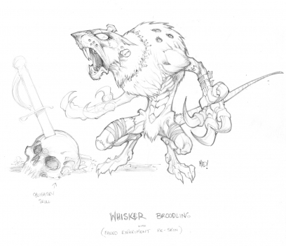 Whisker Broodling concept art from the video game Dungeon Runners by Joe Madureira