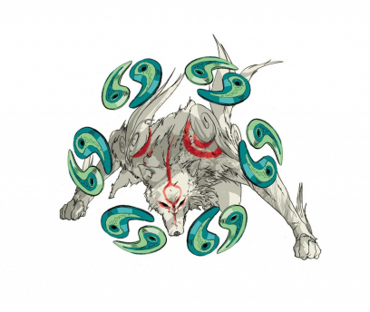 Exorcism Beads concept art from the video game Okami