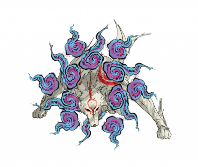 Resurrection Beads concept art from the video game Okami