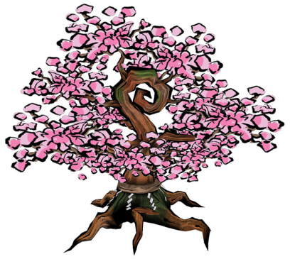 Cherry Tree concept art from the video game Okami